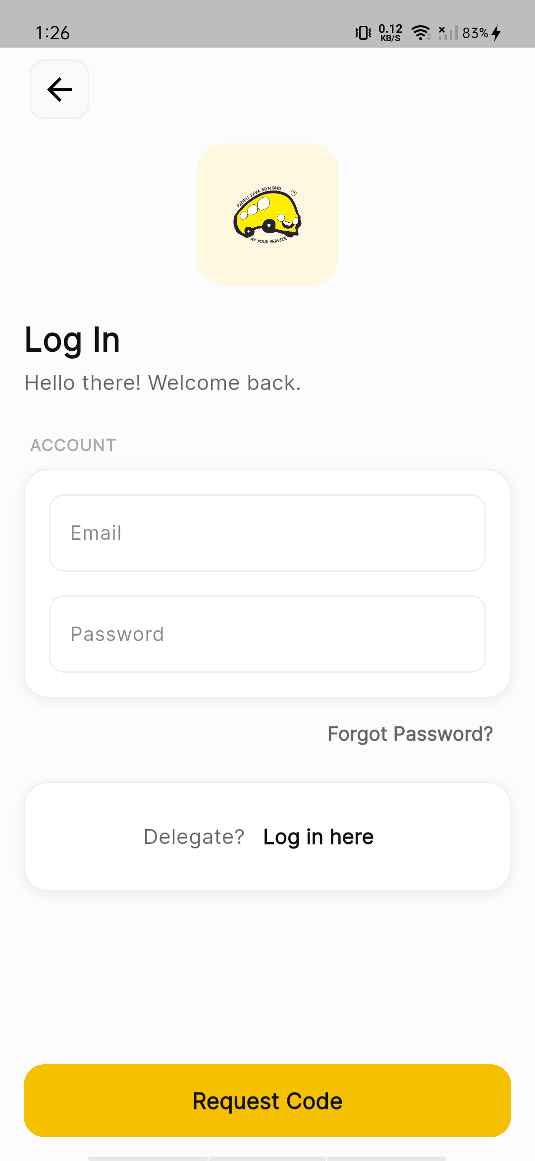 BAS Connect+ screen