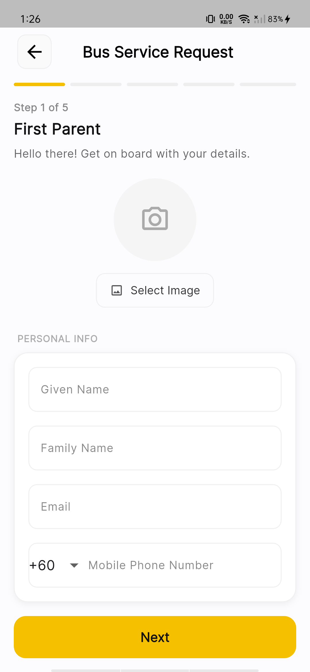 BAS Connect+ screen